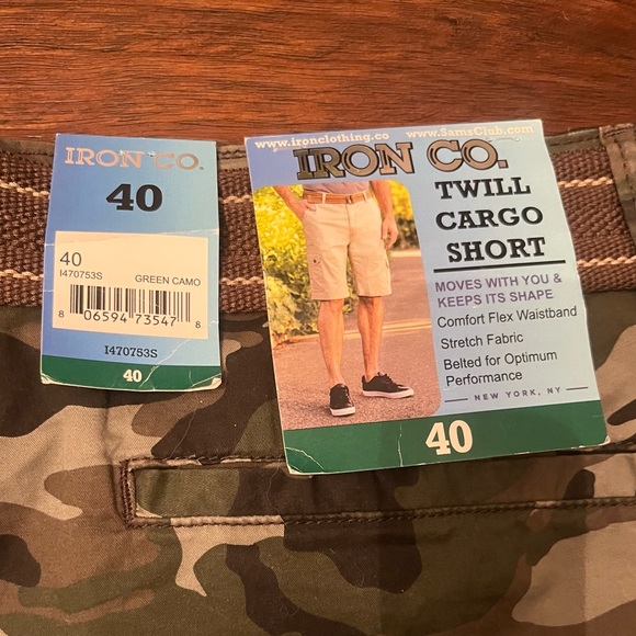 NWT Iron Twill Cargo shorts Size 40 Camo - Picture 3 of 8